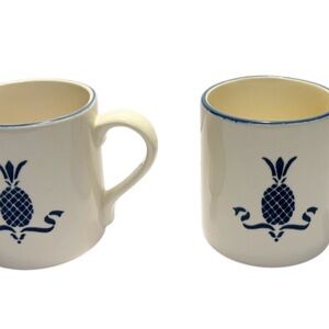 PFALTZGRAFF Vintage Discontinued Stoneware Pineapple Coffee Mug Set